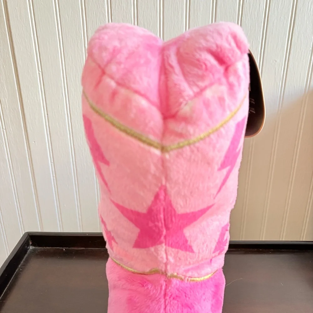 Set of 2 Pink Glam Cowboy Boot Plush FAO Schwarz 10" LIMITED EDITION NWT - Picture 8 of 11